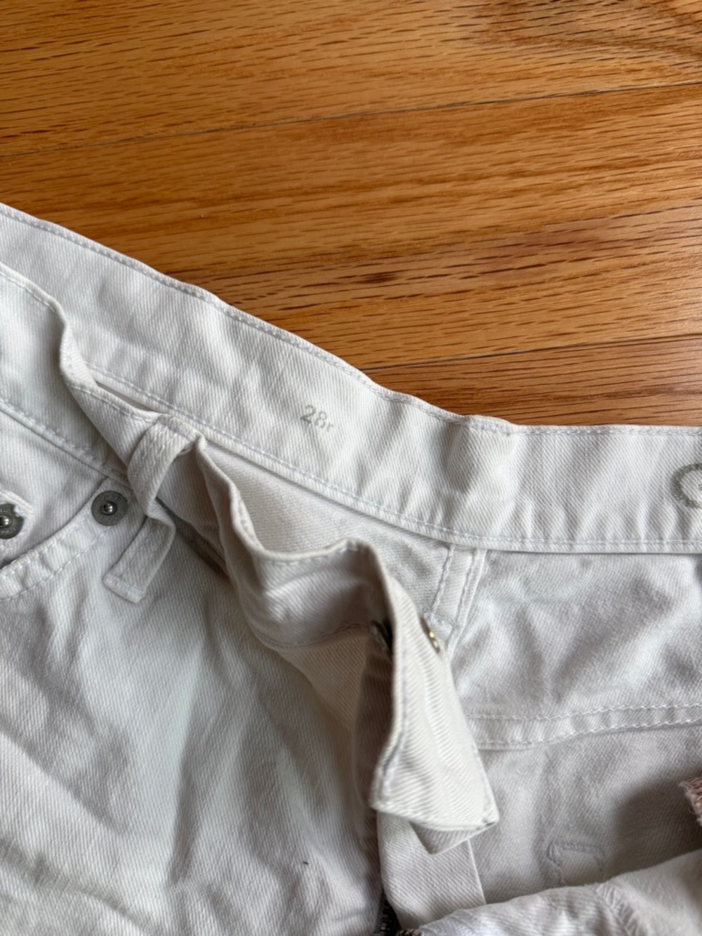 GAP White Distressed Denim Jean Shorts - Picture 4 of 7